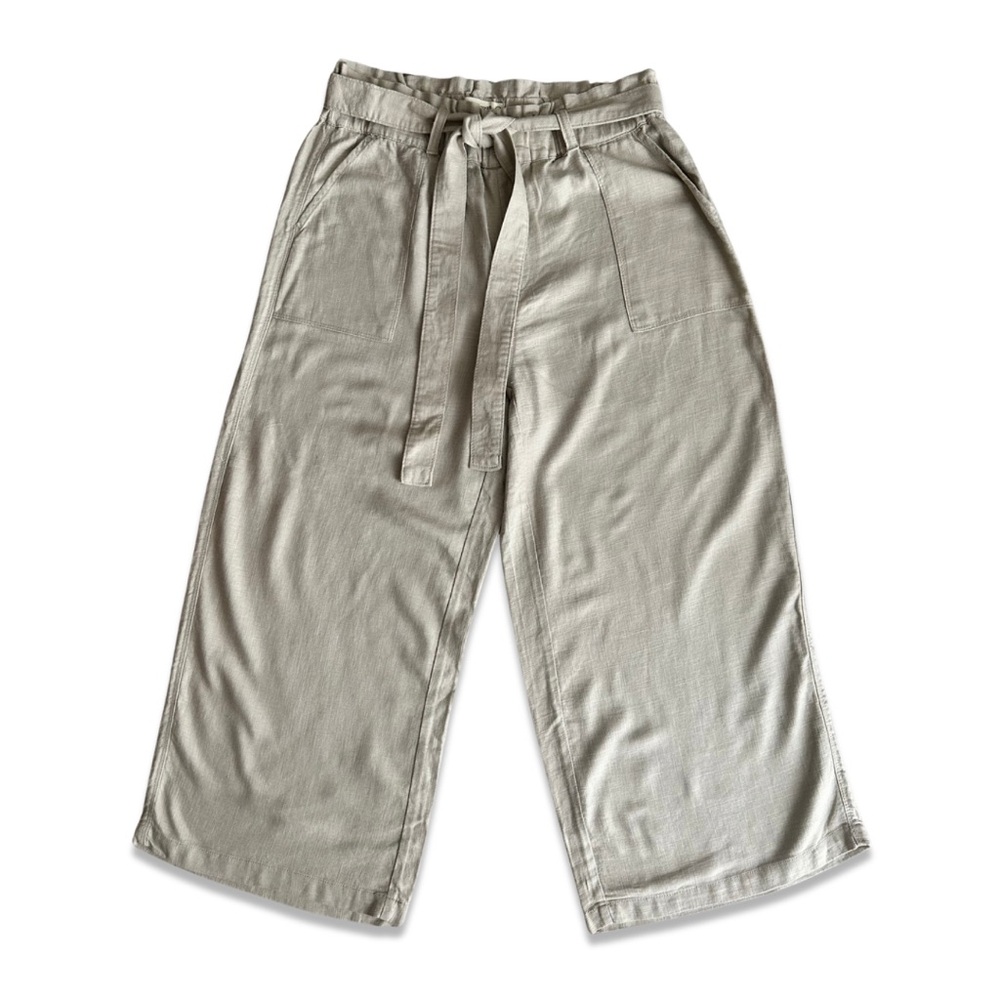 🏷️*Price Drop* Blank NYC Tan Linen-Blend Wide Leg Paper Bag Pant Size Large